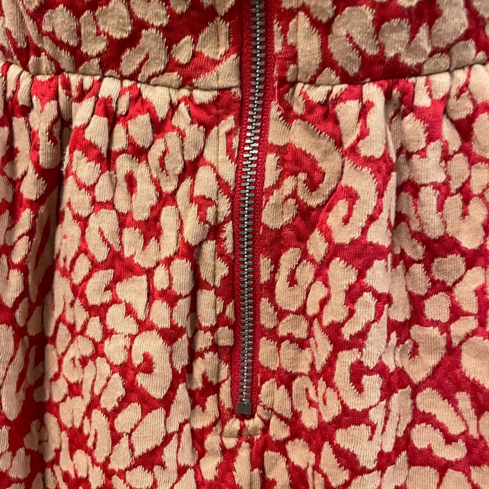 ~MAEVE Red and Beige Textured Dress, Small. - Picture 9 of 11
